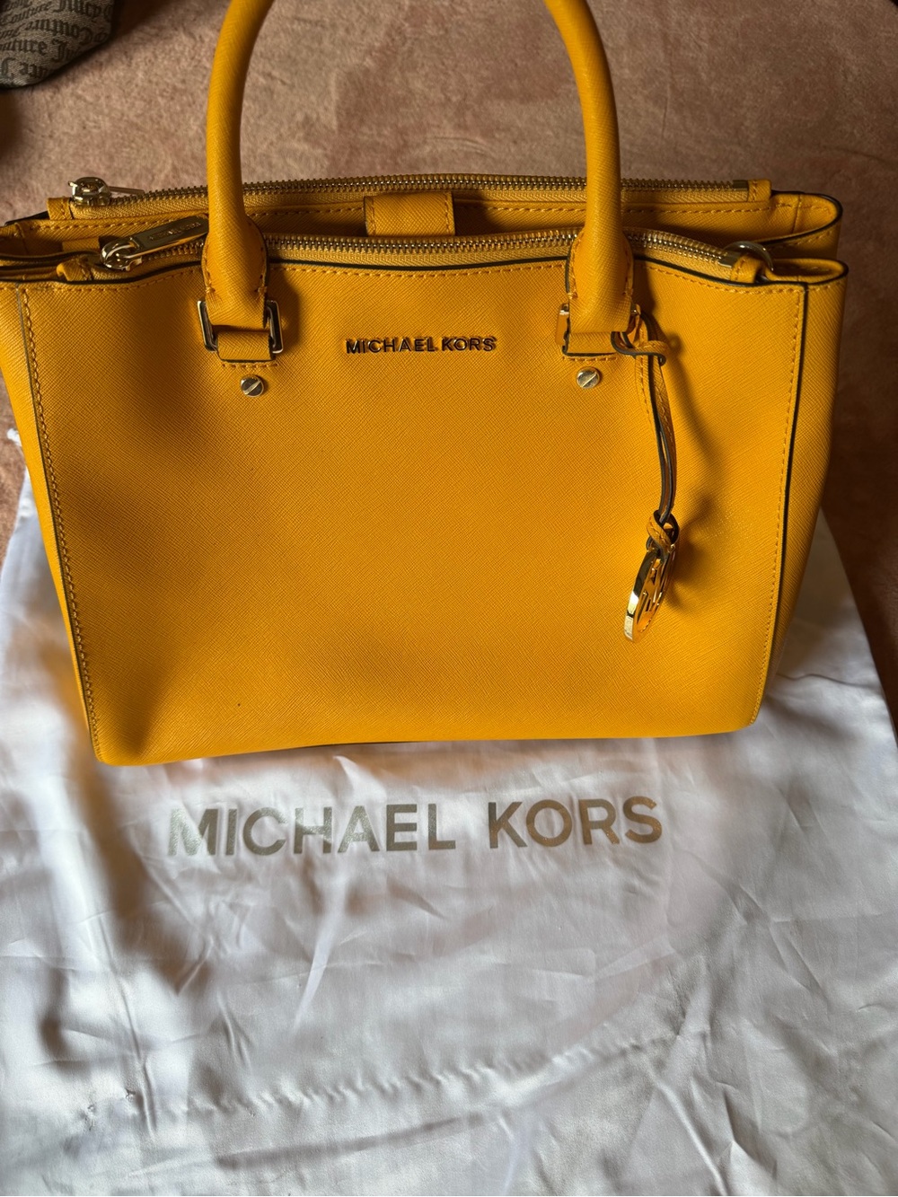 Michael Kors Yellow Saffiano Satchel